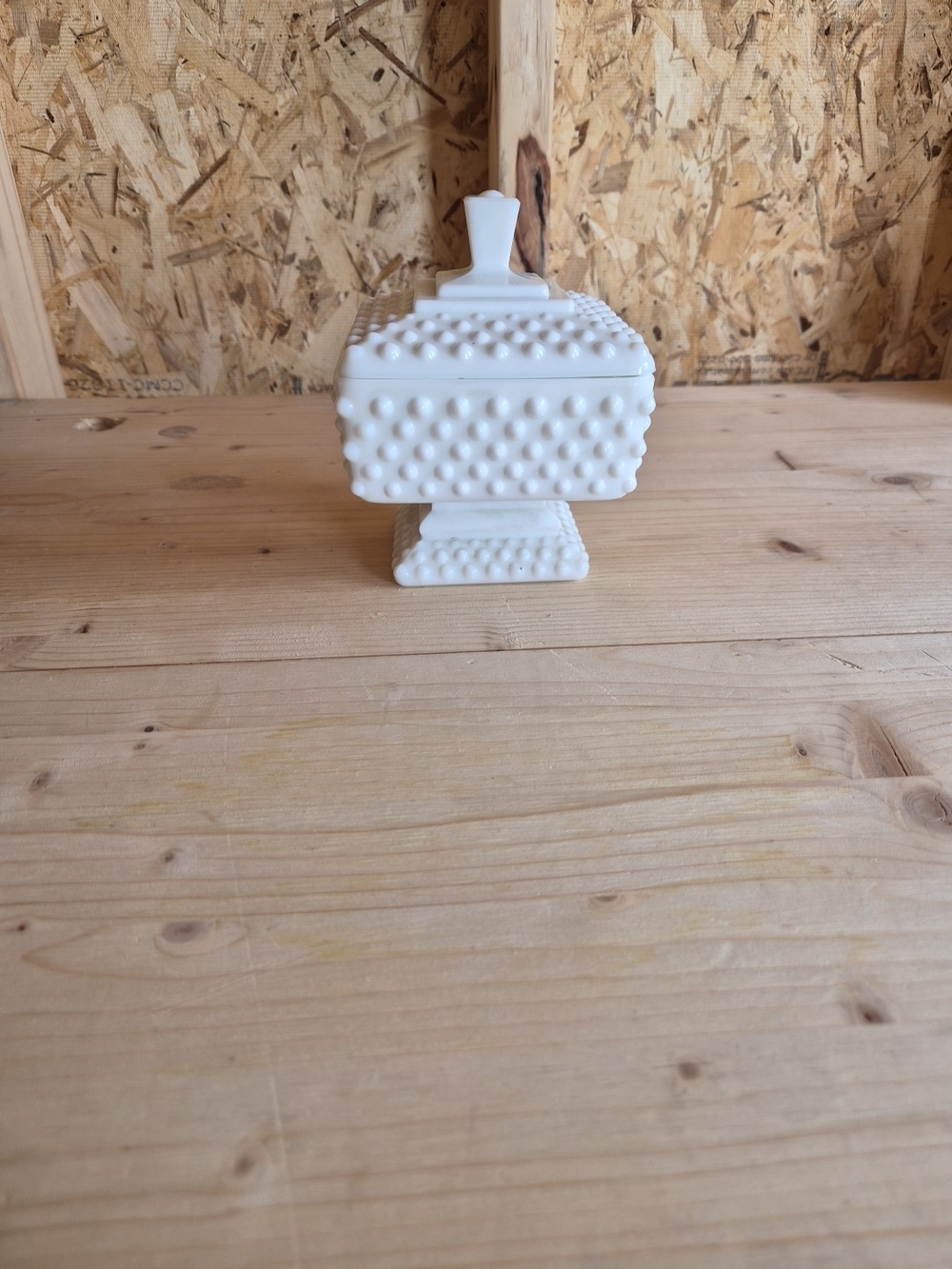 Fenton Glass Milk White Hobnail Honey Dish Or Candy Dish